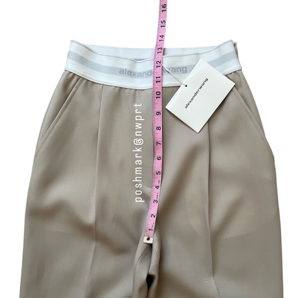 NWT ✨ Alexander Wang Pleated Wool Trousers High Waist Dress Pants Beige 0 XS - Picture 11 of 15